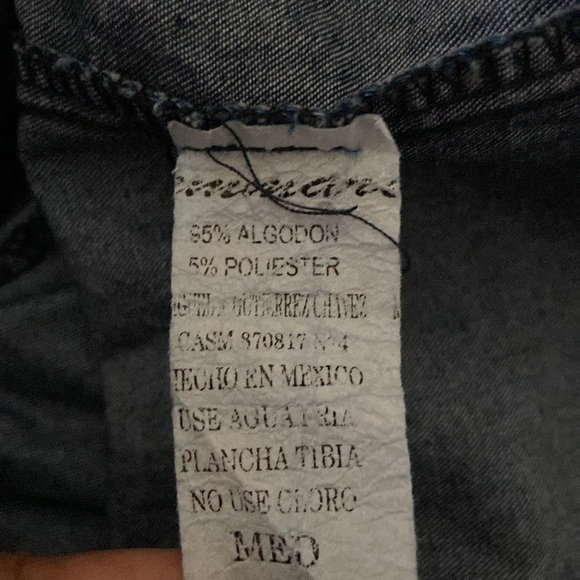 Vintage Emmar Collection Acid Wash Denim Puff Sleeve Mini Dress Size Medium - Picture 6 of 7